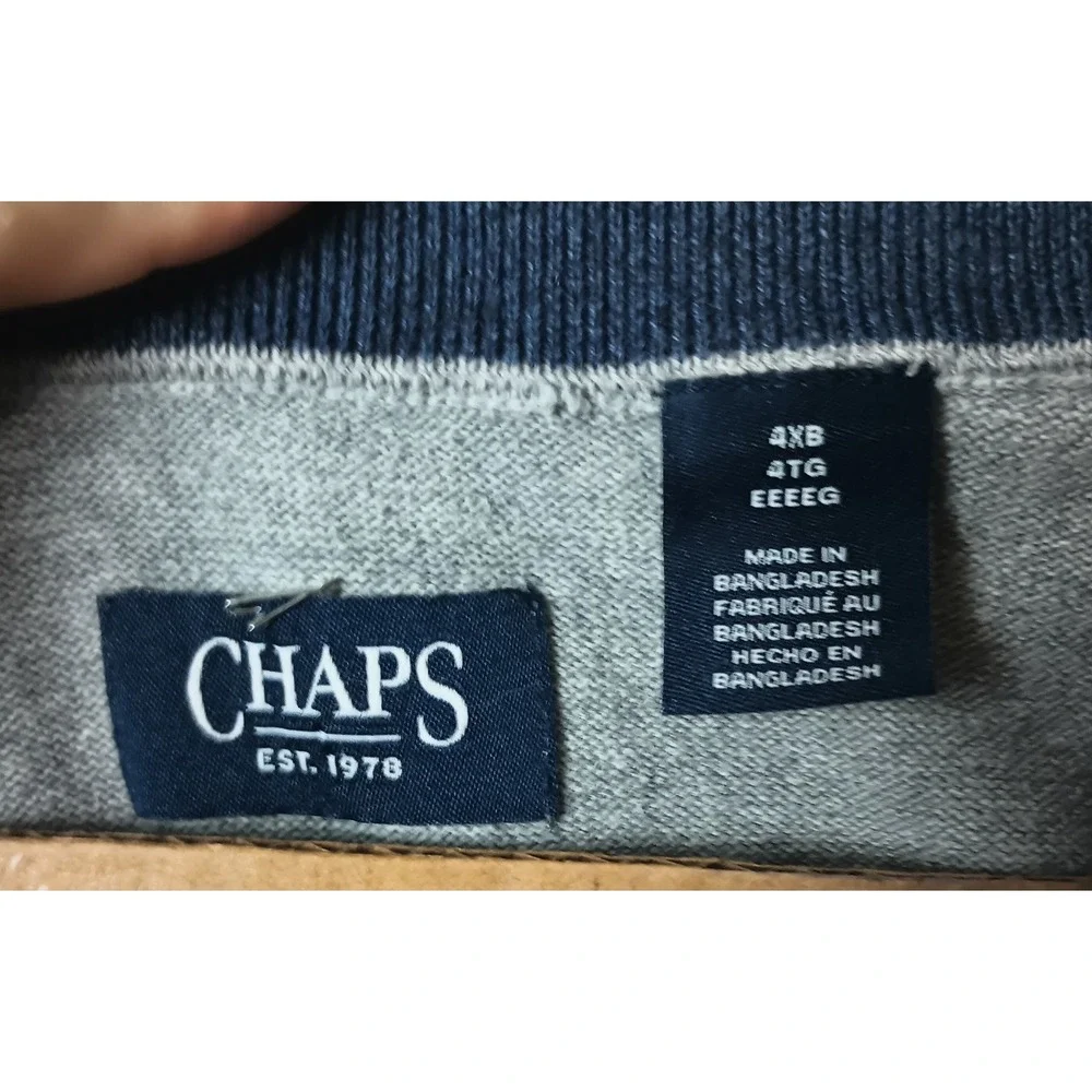 Chaps Ralph Lauren Sweater Vest V-Neck Sleeveless Knit Size 4XLT Big &‎ Tall H